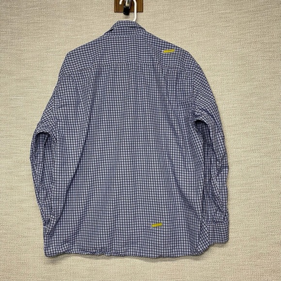 Ermenegildo Zegna Shirt XXL Mens L/S Button Up Blue Plaid READ - Picture 3 of 11